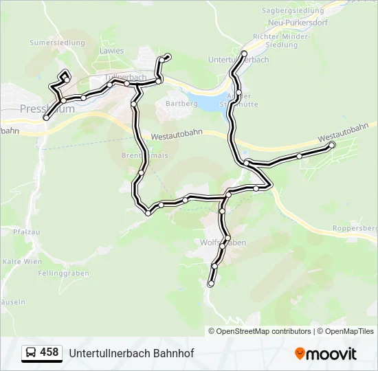 458 Bus Line Map