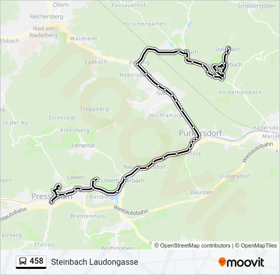458 Bus Line Map