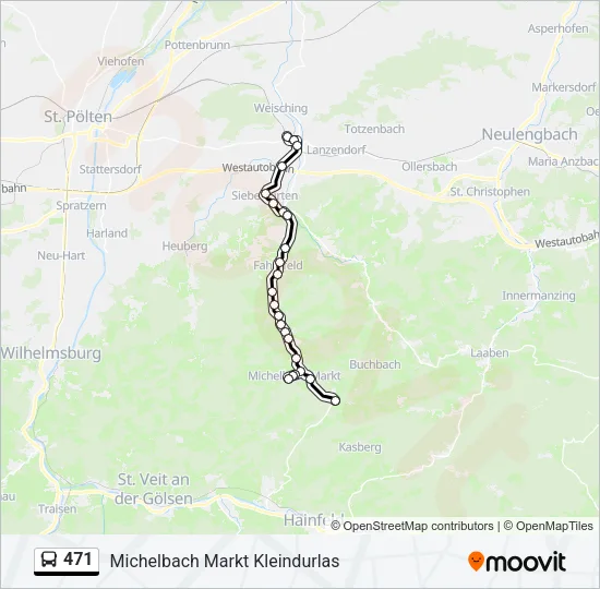 471 Bus Line Map
