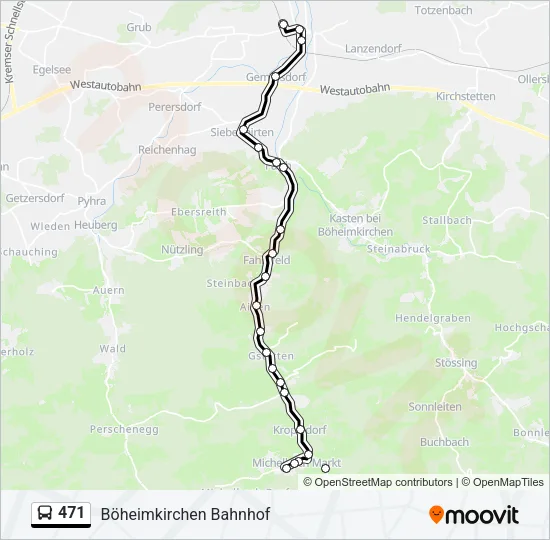 471 Bus Line Map