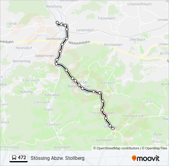 472 bus Line Map