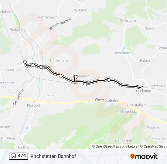 474 Bus Line Map