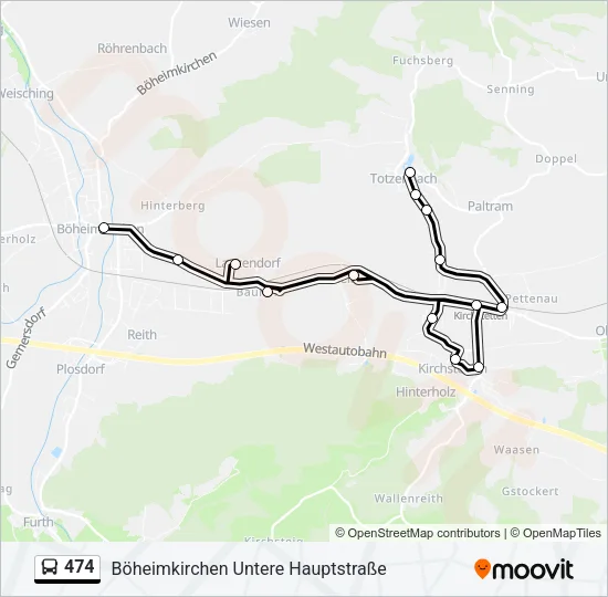 474 Bus Line Map