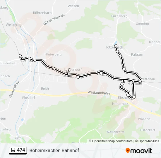 474 Bus Line Map
