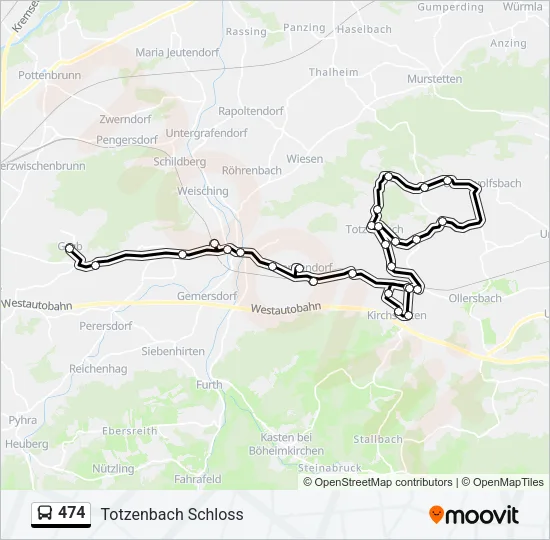 474 Bus Line Map