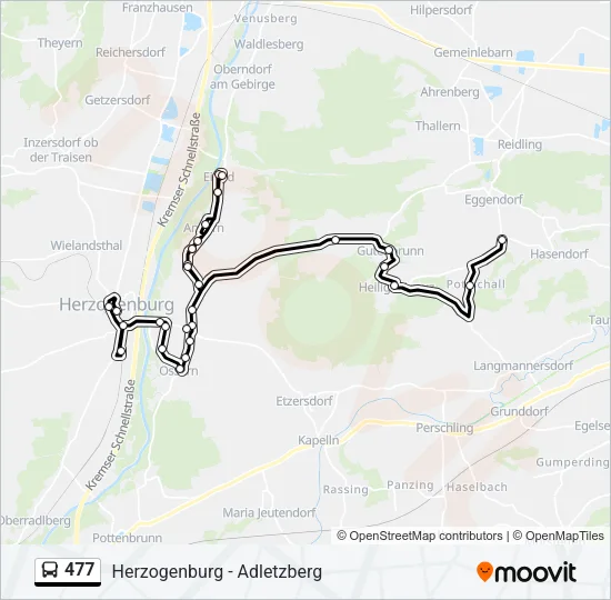 477 Bus Line Map