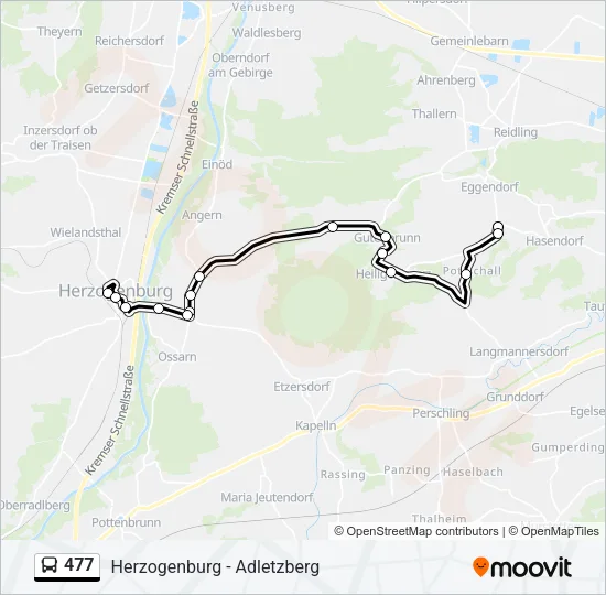 477 Bus Line Map