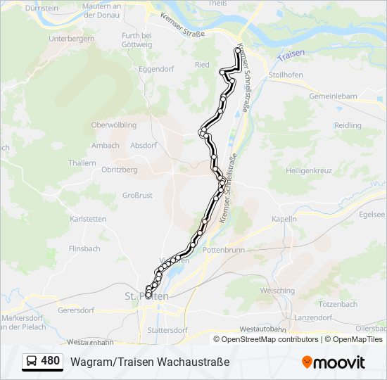 480 bus Line Map