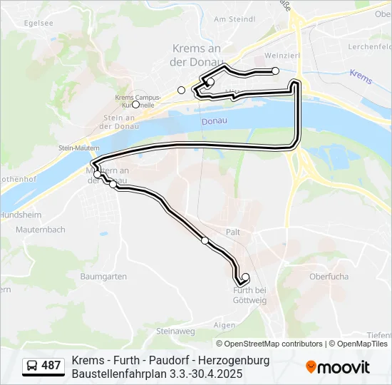 487 Bus Line Map
