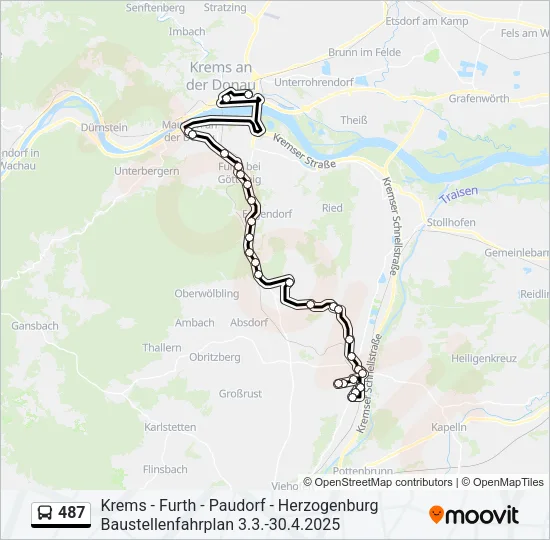 487 Bus Line Map