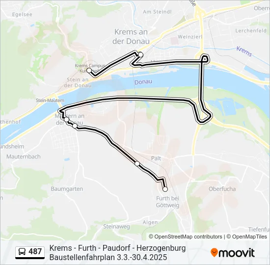 487 Bus Line Map