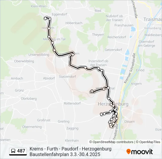 487 Bus Line Map