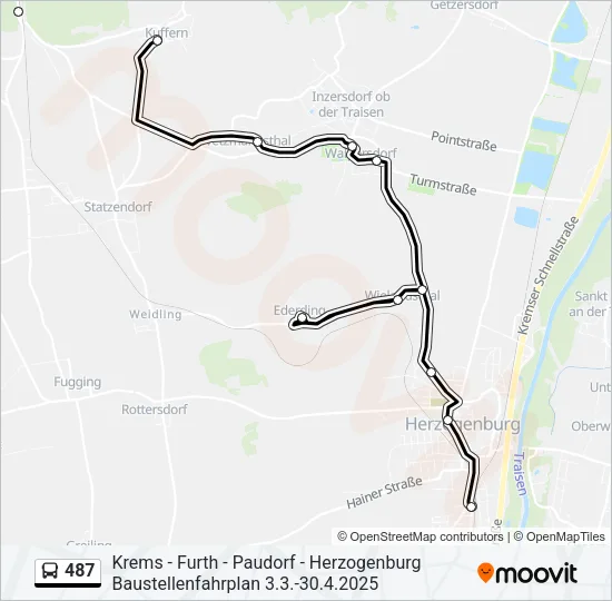 487 Bus Line Map