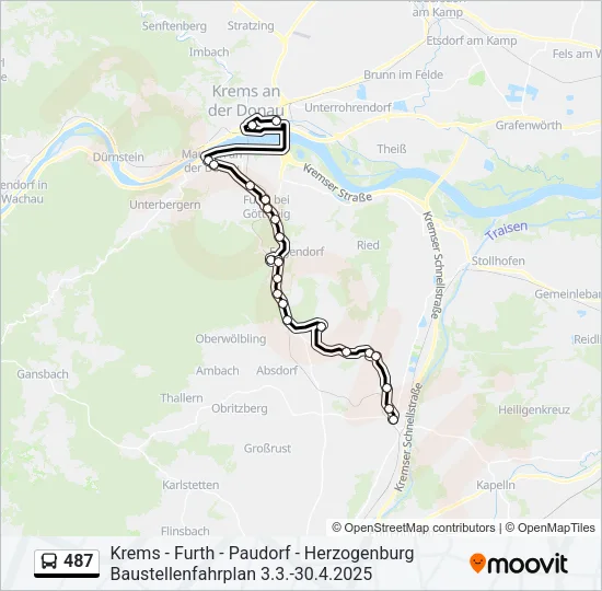 487 Bus Line Map