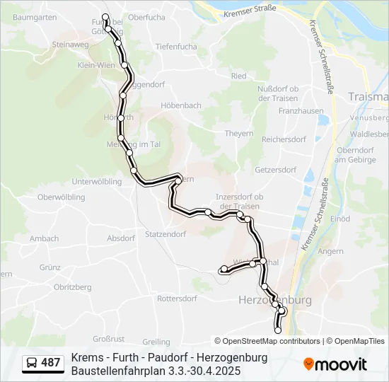 487 Bus Line Map