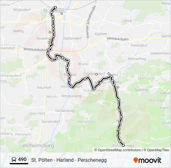 490 Bus Line Map