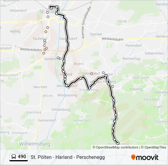 490 Bus Line Map