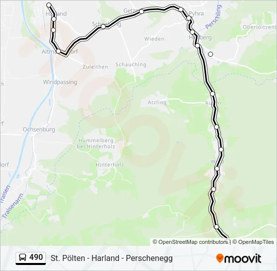 490 Bus Line Map