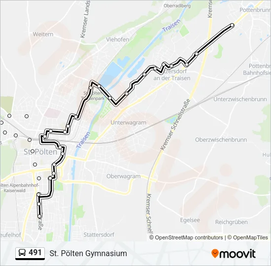 491 Bus Line Map
