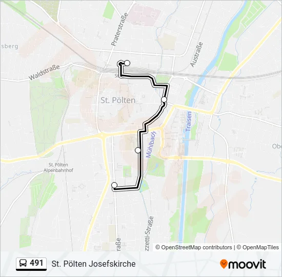 491 Bus Line Map