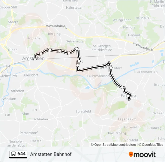 644 Bus Line Map
