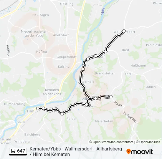 647 Bus Line Map