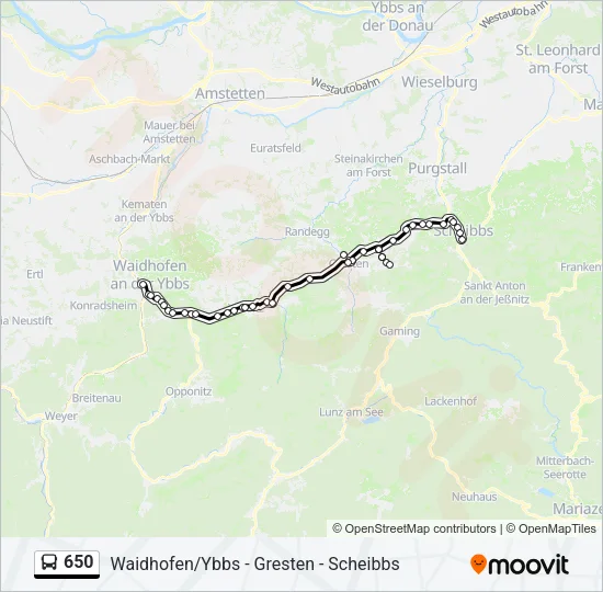 650 Bus Line Map