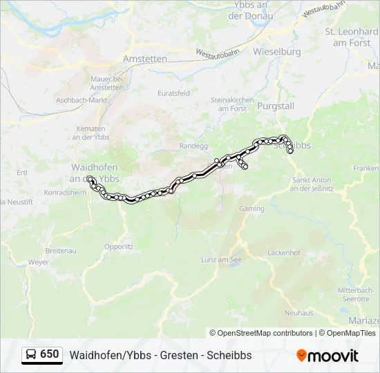 650 Bus Line Map