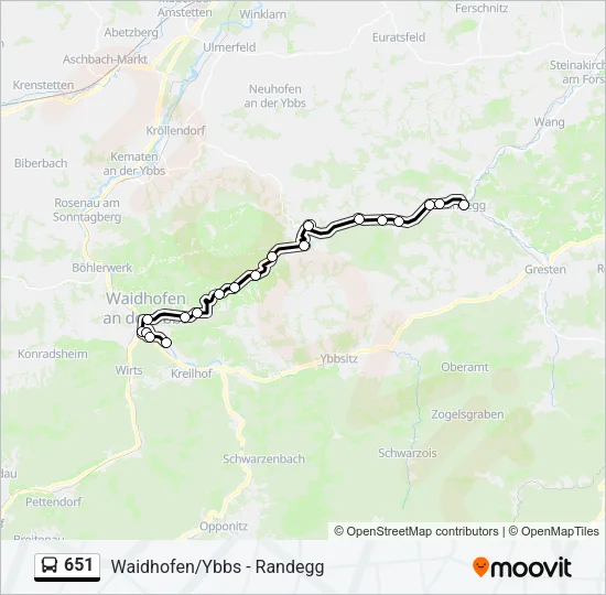 651 Bus Line Map