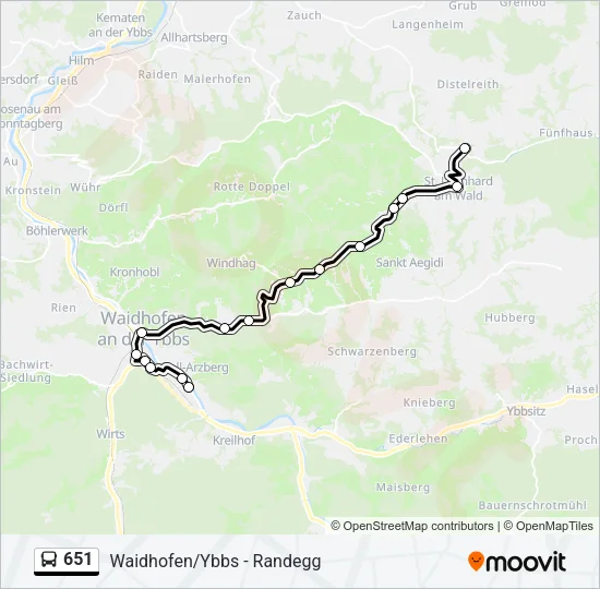 651 Bus Line Map