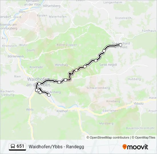 651 Bus Line Map