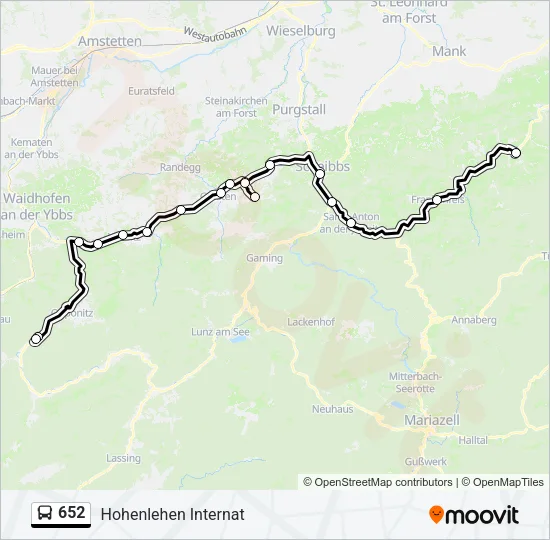 652 Bus Line Map