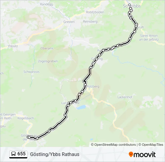 655 Bus Line Map