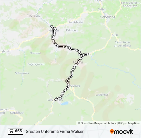 655 Bus Line Map