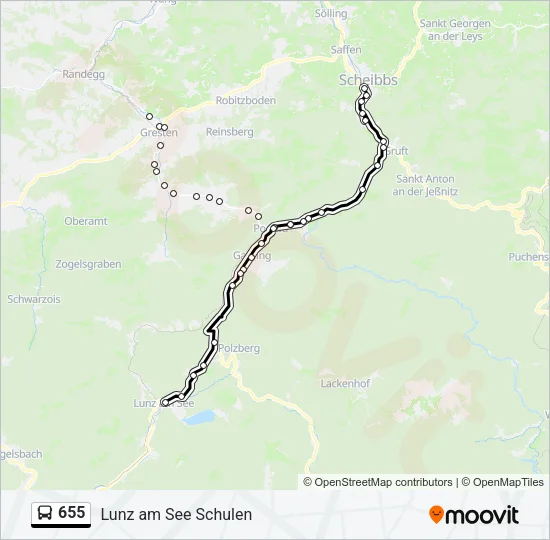 655 Bus Line Map