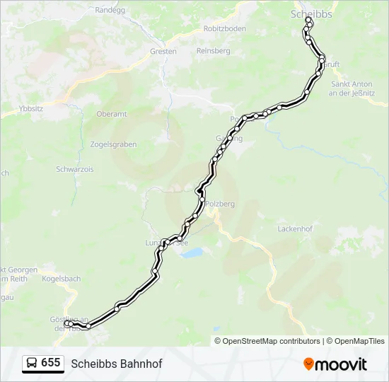655 Bus Line Map