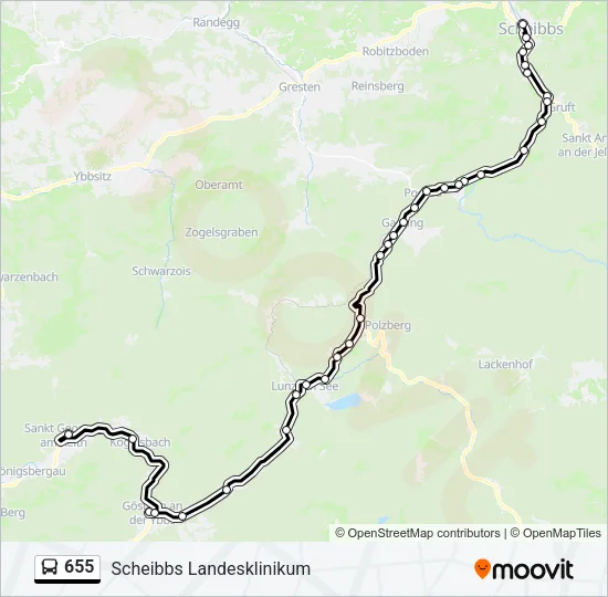 655 Bus Line Map