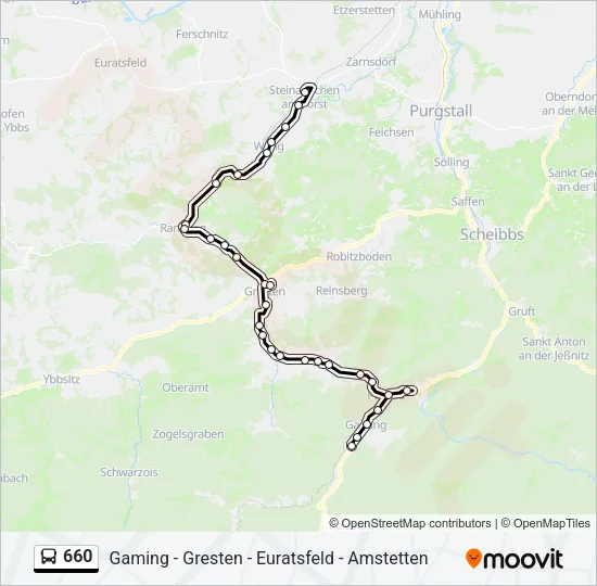660 Bus Line Map