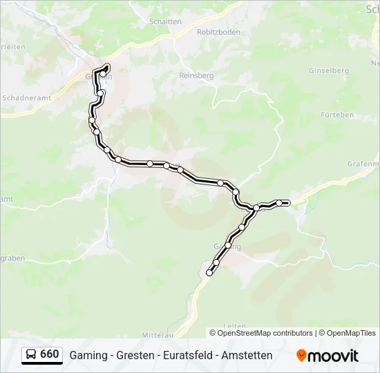 660 Bus Line Map