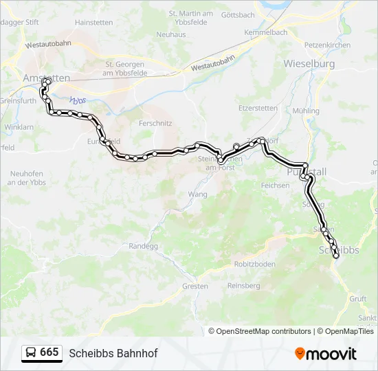 665 Bus Line Map