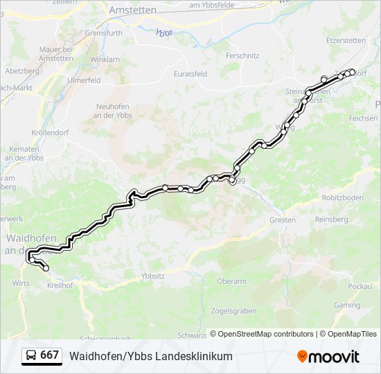 Buslinie 667 Karte