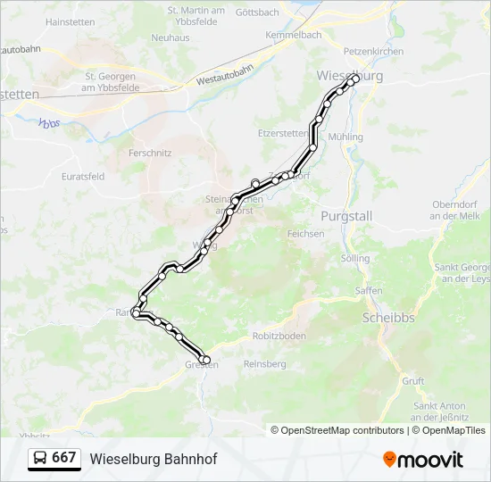 667 Bus Line Map