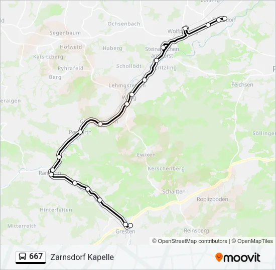 667 Bus Line Map
