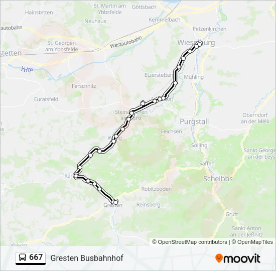 667 Bus Line Map