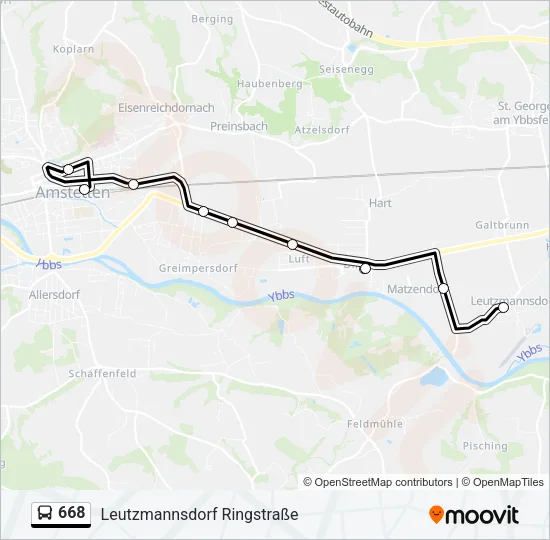 668 Bus Line Map