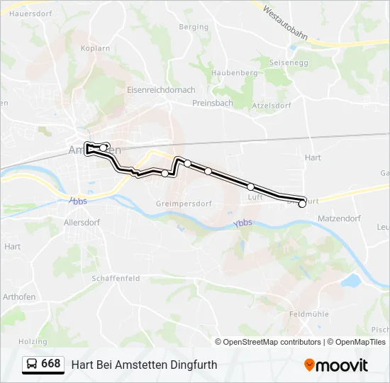668 Bus Line Map