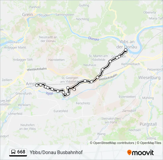 668 Bus Line Map
