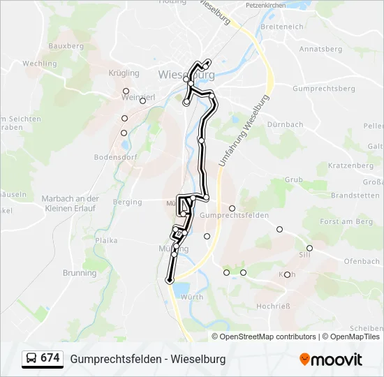 674 Bus Line Map