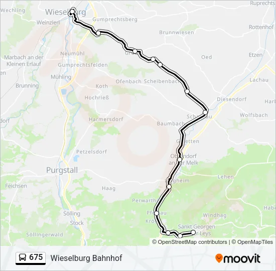 675 Bus Line Map