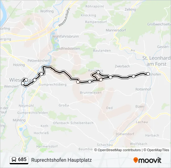 685 Bus Line Map